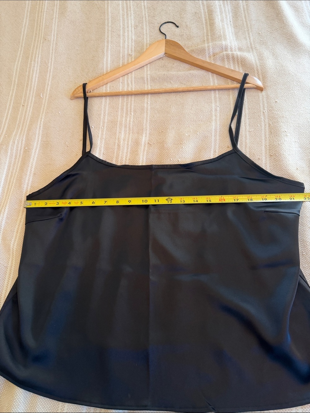 NLT NWOT Classic Black Satin Camisole with Spaghetti Straps - Picture 2 of 7